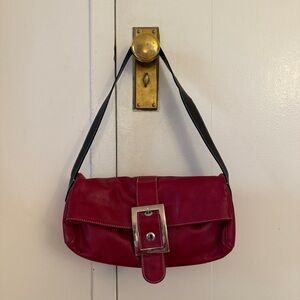 Elegant Red Leather Shoulder Bag